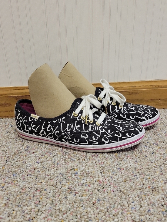 Keds Shoes - Kate Spade X Keds Black 'Love' Script Lace-Up Sneakers Sz 6.5